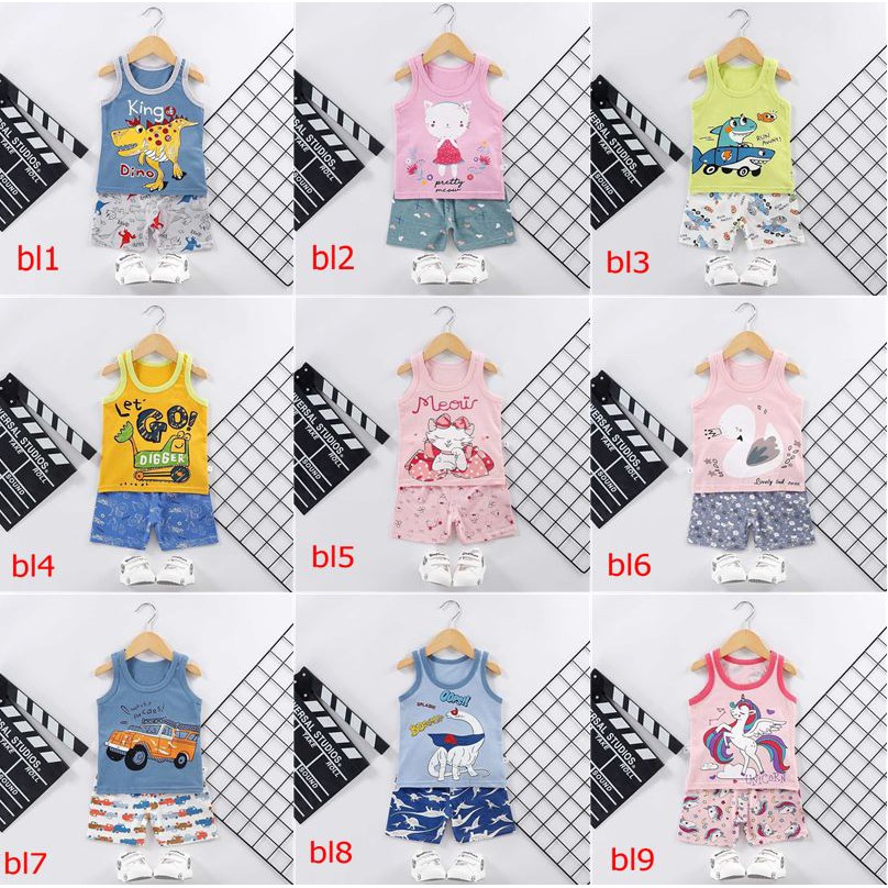 Bộ ba lỗ cotton cho bé xuất khẩu