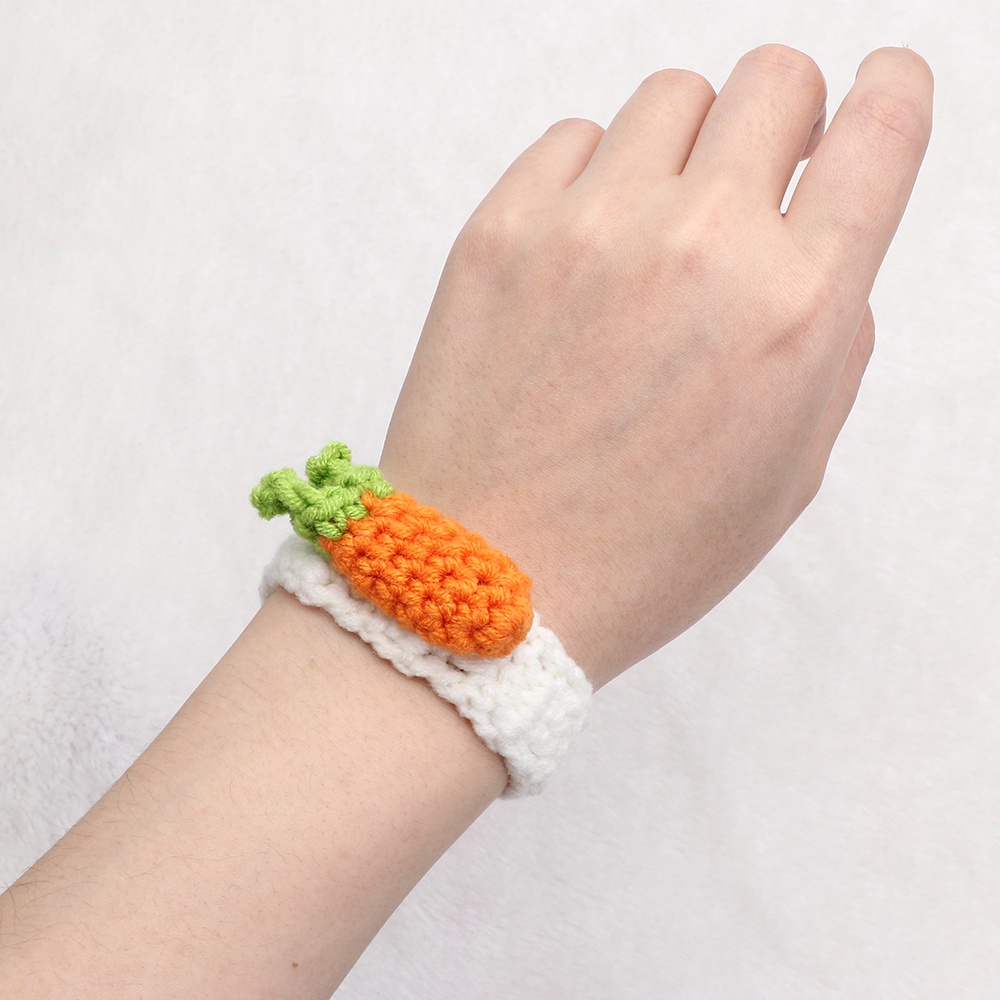 UPSTOPVN 1 Pc Adorable Frog And Carrot Knit Bracelet Girls Boys Child Jewelry