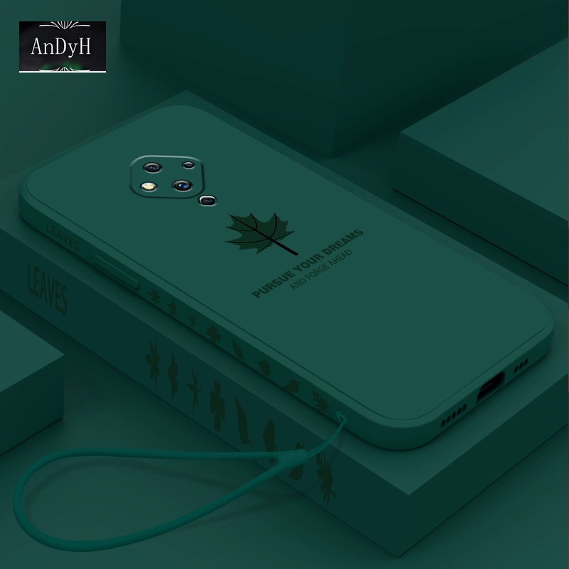 Ốp điện thoại silicon nhám họa tiết lá phong đơn giản có dây đeo tiện lợi cho Vivo S1 Pro S5 S6 S7 S9 S7E S9E