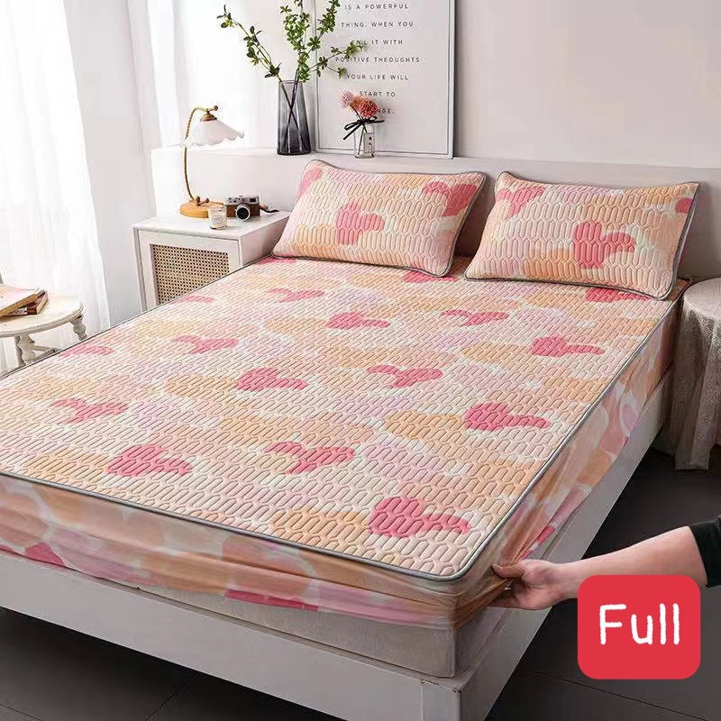 Chiếu điều hoà cao su non 3d bọc chun toàn bộ mẫu mới nhất 2022 kèm hai vỏ gối SHOP quốc bảo