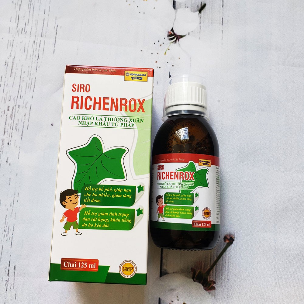 Siro ho cho bé RICHENROX giảm ho, tiêu đờm, viêm họng, viêm phế quản chai 125ml