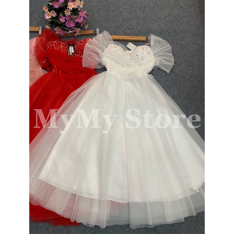 [Mã FAGREEN245 giảm 10% tối đa 30K đơn 99K] ĐẦM XOÈ PHỒNG CÔNG CHÚA LƯỚI CHÉO NGỰC ĐẮP KIM SA - MS282V | BigBuy360 - bigbuy360.vn