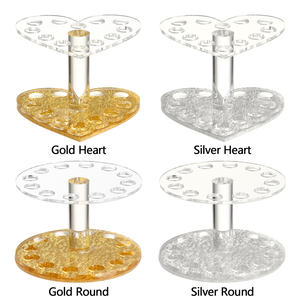 [Hàng mới về] Giá đỡ cọ trang điểm bằng nhựa acrylic có 12 lỗ tiện dụng chất lượng cao