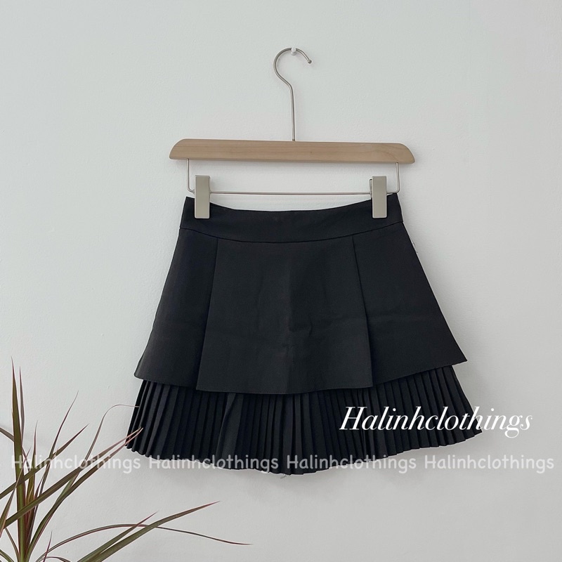 Chân Váy Tầng Xếp Ly Ngắn Xòe Sang Chảnh Chất Liệu Vải Tuyết Mưa M467