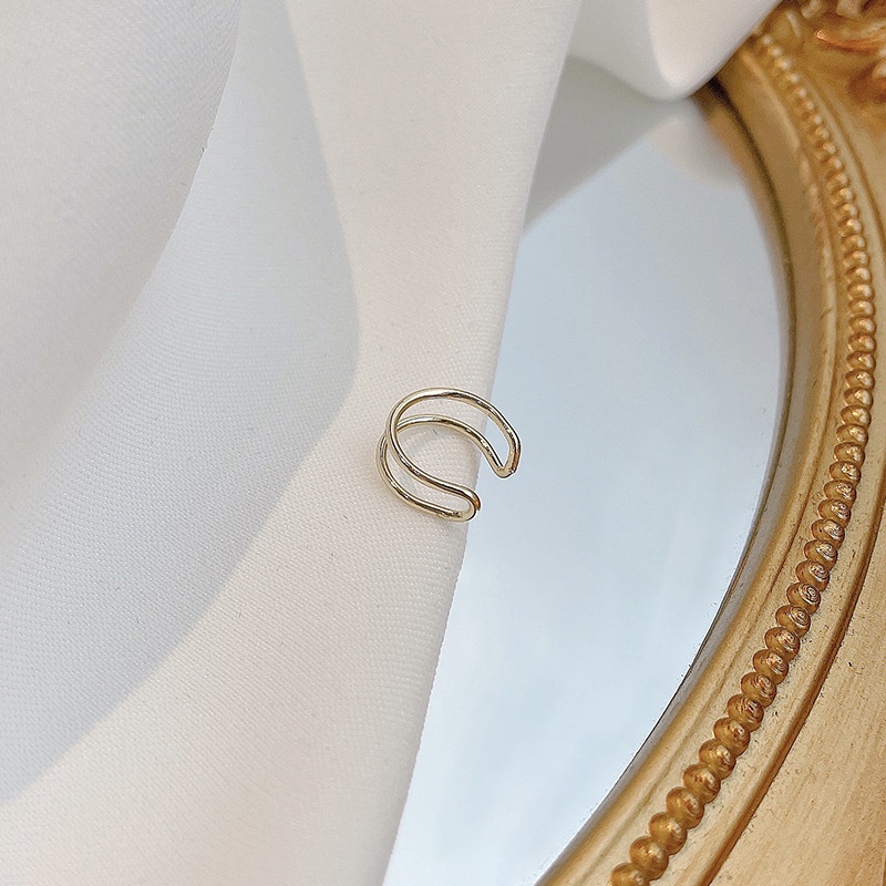 Bông tai kẹp hình chữ C nhỏ gọn nhẹ không cần xỏ lỗ cá tính đơn giản cá tính phong cách Hàn Quốc cho nữ