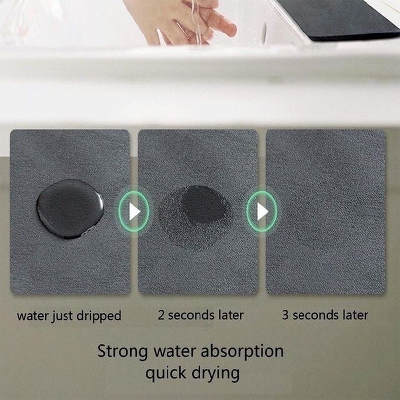 Tấm Silicone Dài 60cm Vòi nhà bếp Tấm hấp thụ làm khô nhanh Chậu rửa chén Tấm chắn tia nước Bảo vệ vòi nước Giàn rửa mặt bàn Bảo vệ cho nhà bếp Tấm lót vòi