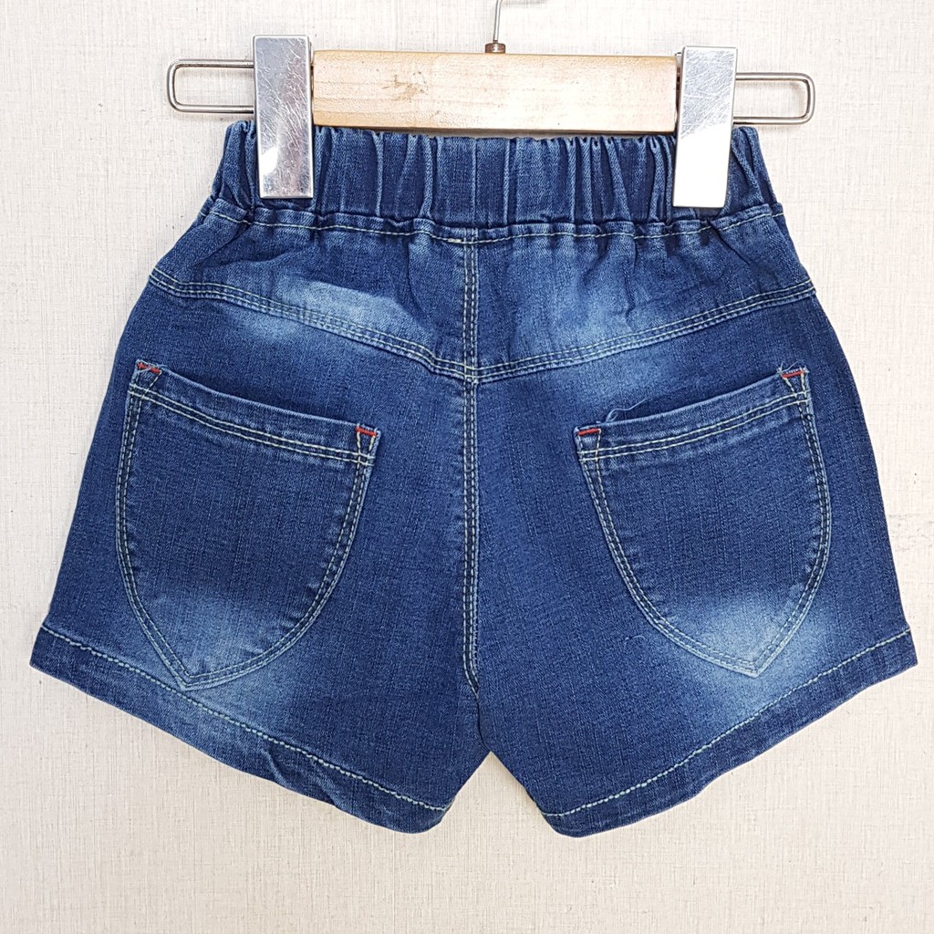 BJ0017 -A1 quần short jean nữ co giãn màu xanh, hiệu XOKids, size 7-12 cho bé từ 15-30kg