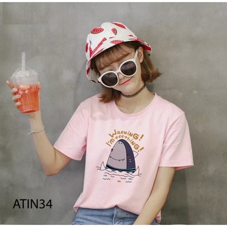 Ao thun in hình cá mập atin34