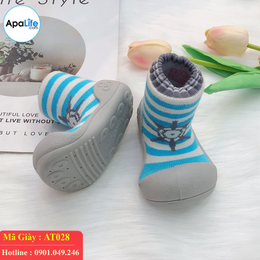 Giày tập đi Attipas Marine - Green AT028 nhập Hàn Quốc - cho bé trai /bé gái từ 3 - 24 tháng: đế mềm & chống trượt