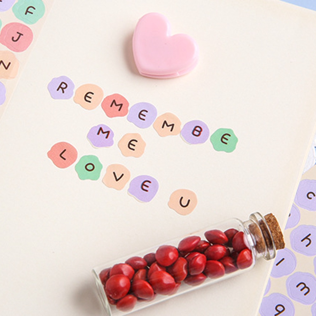 Miếng Dán Trang Trí Điện Thoại/ Sổ Tay Hình Chữ Cái Tiếng Anh Dễ Thương Phong Cách Hàn Quốc