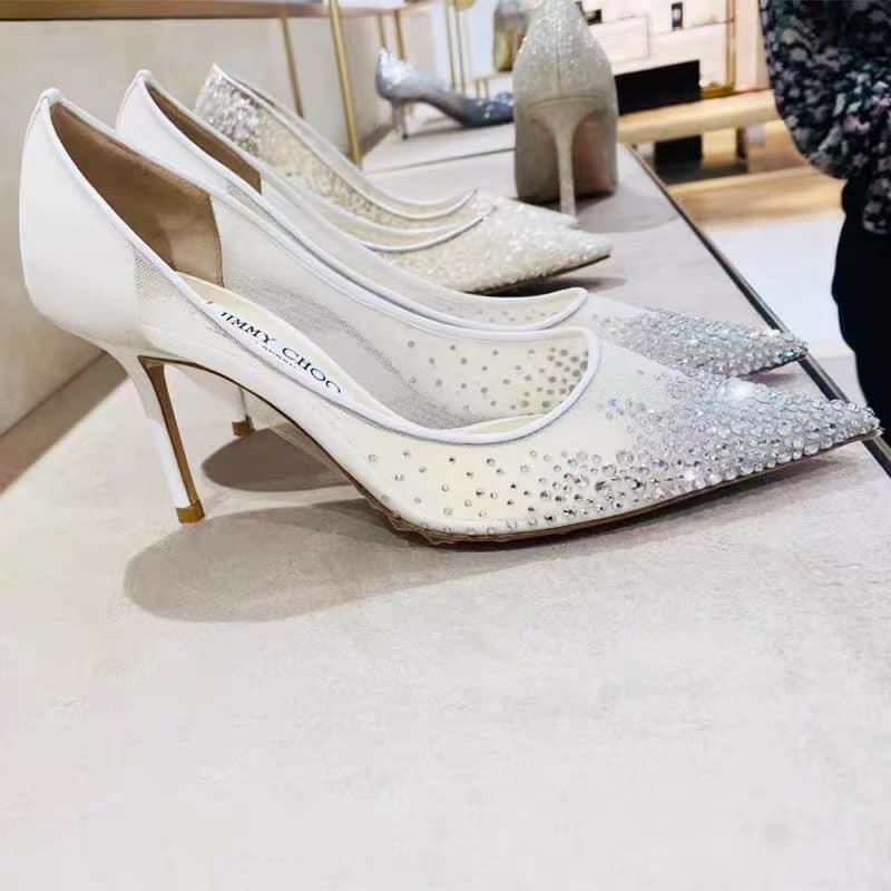 Giày cao gót JM.Choo lưới đá 7p