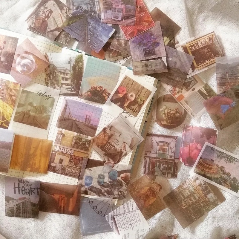Set 20 sticker phong cách sống và aesthetic life style nhiều tông màu dùng trang trí bullet journal - ginandtonic