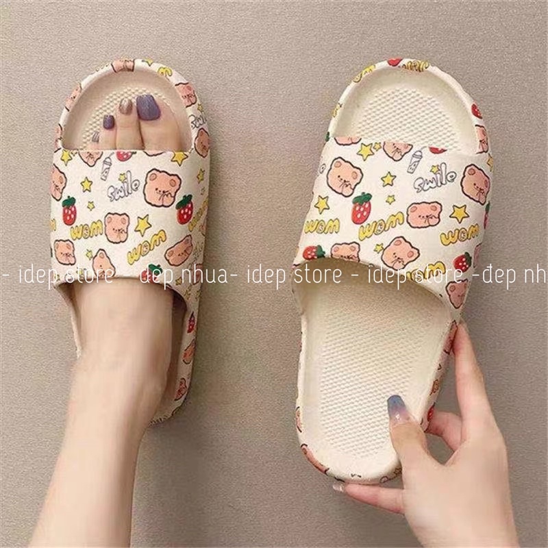 Dép bánh mì thông hơi Thỏ Cute DL140 - Dép nữ quai ngang siêu nhẹ iDép