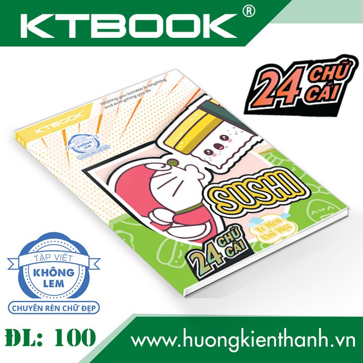 Tập Học Sinh Cao Cấp Chuyên Rèn Chữ Đẹp 24 Chữ Cái KTBOOK giấy trắng không lem ĐL 100 gsm - 96 trang