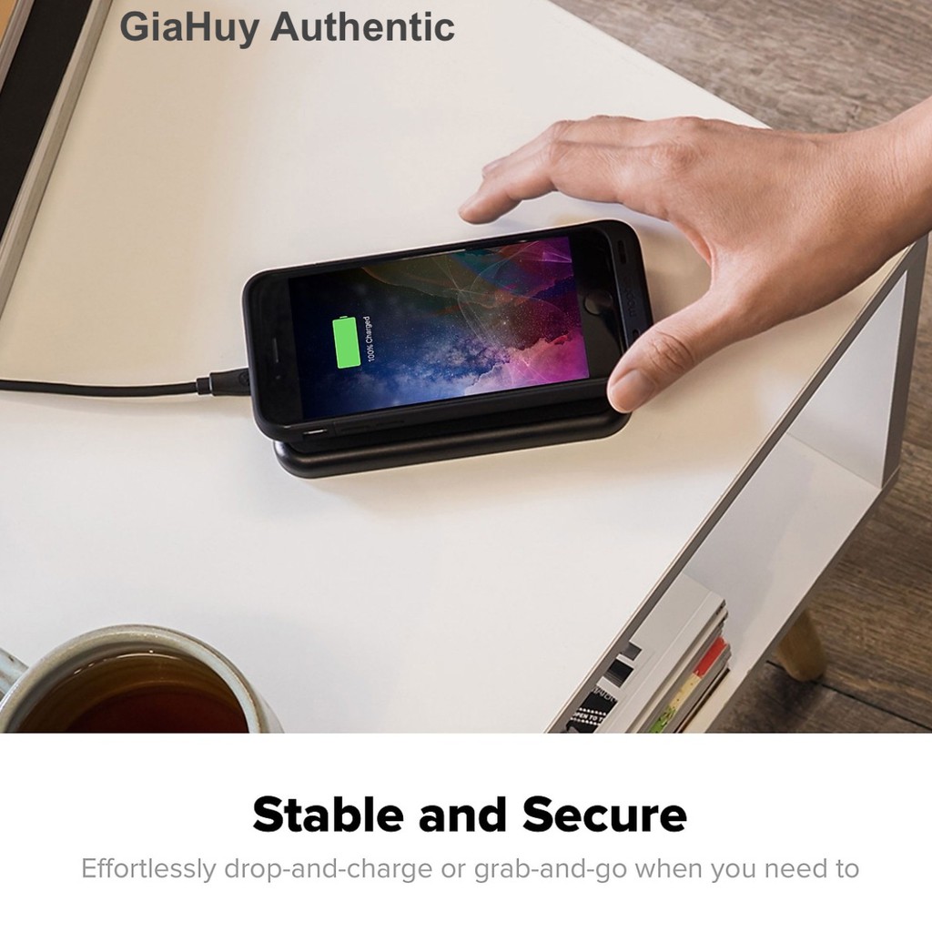 [Mã 159ELSALE hoàn 7% đơn 300K] Đế sạc không dây iPhone Samsung MOPHIE Charge Force Wireless Charge Pad 5W - chuẩn Qi