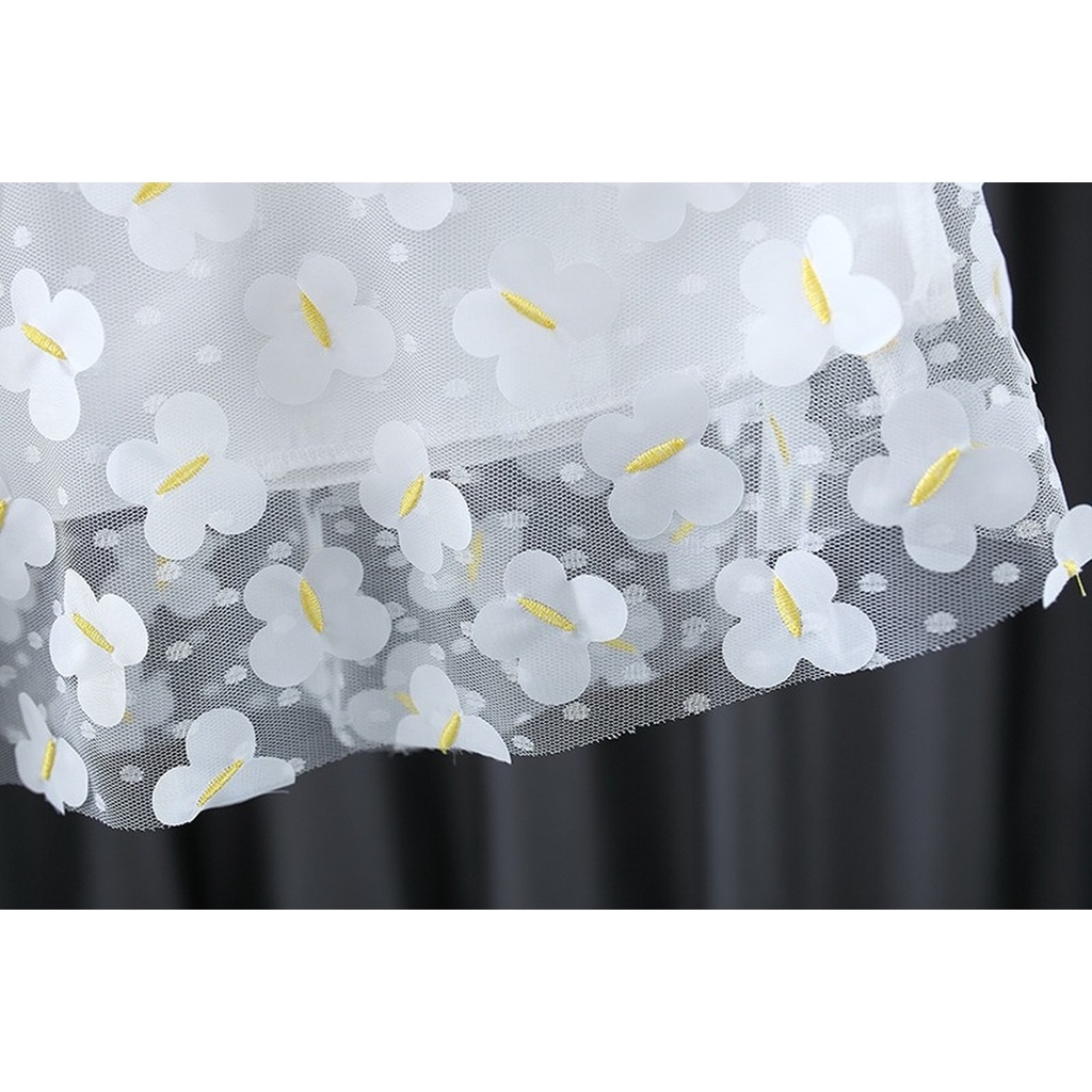 Đầm Công Chúa Không Tay Phối Lưới Họa Tiết Bướm Thời Trang Mùa Hè Dành Cho Bé Gái 1-5 Tuổi