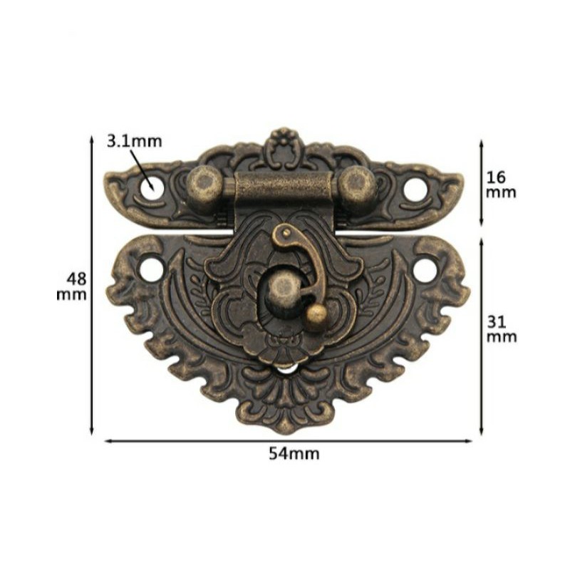 Khóa hộp phong cách cổ, khóa hộp trang sức, khóa hộp gỗ, khóa hộp gỗ, khóa hộp quà tặng