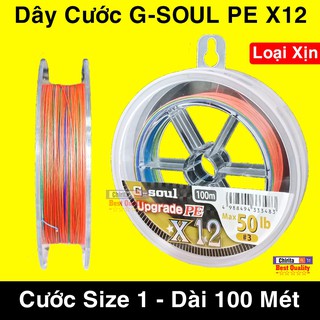 Dây Câu PE G-SOUL X12 - Cước Dù Siêu Bền Loại Xịn - Dây Cước Câu Cá 100 Mét - Đủ Size: 1 - 1.5 - 2 - 2.5 - 3 - 3.5