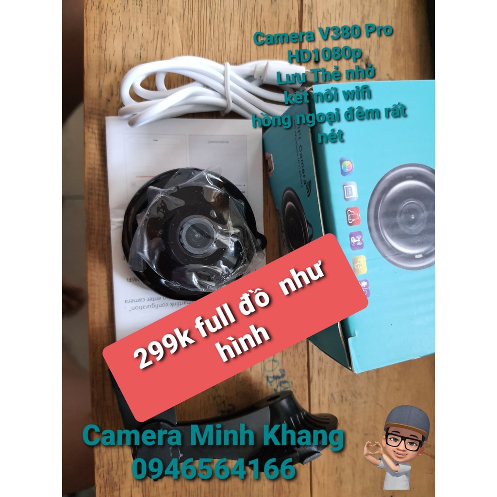 Camera An Ninh Mini Wifi Hồng Ngoại Góc Rộng V380