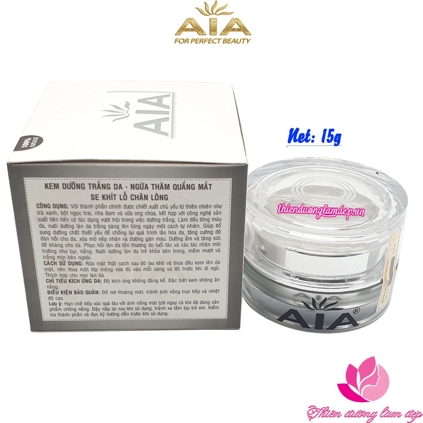 Kem dưỡng trắng da ngừa thâm quầng mắt se khít lỗ chân lông AIA COSMETICS 15g