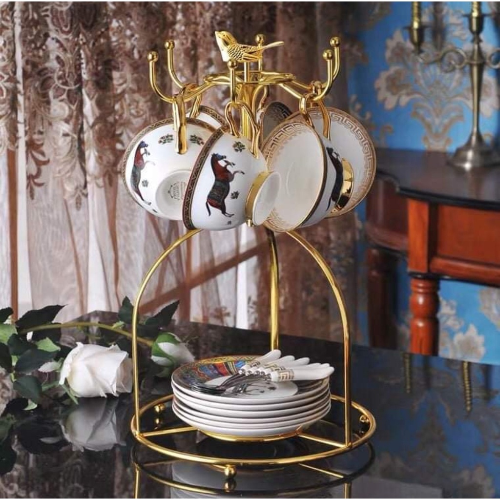 Gía treo cốc treo chén lồng chim bằng hợp kim mạ vàng ( giá lồng chim này là hàng đắt có hàng rẻ hơn đó ạ )