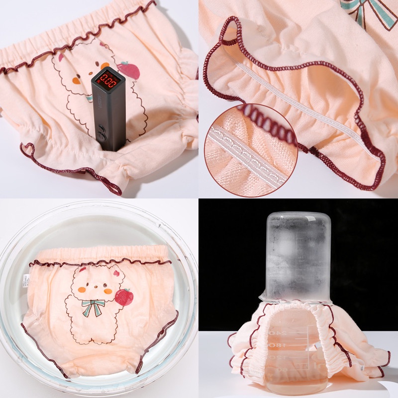 Set 4 Quần Lót cotton Màu Trơn Bảo Vệ Riêng Tư Cho Bé Gái 6 Tháng-7 Tuổi