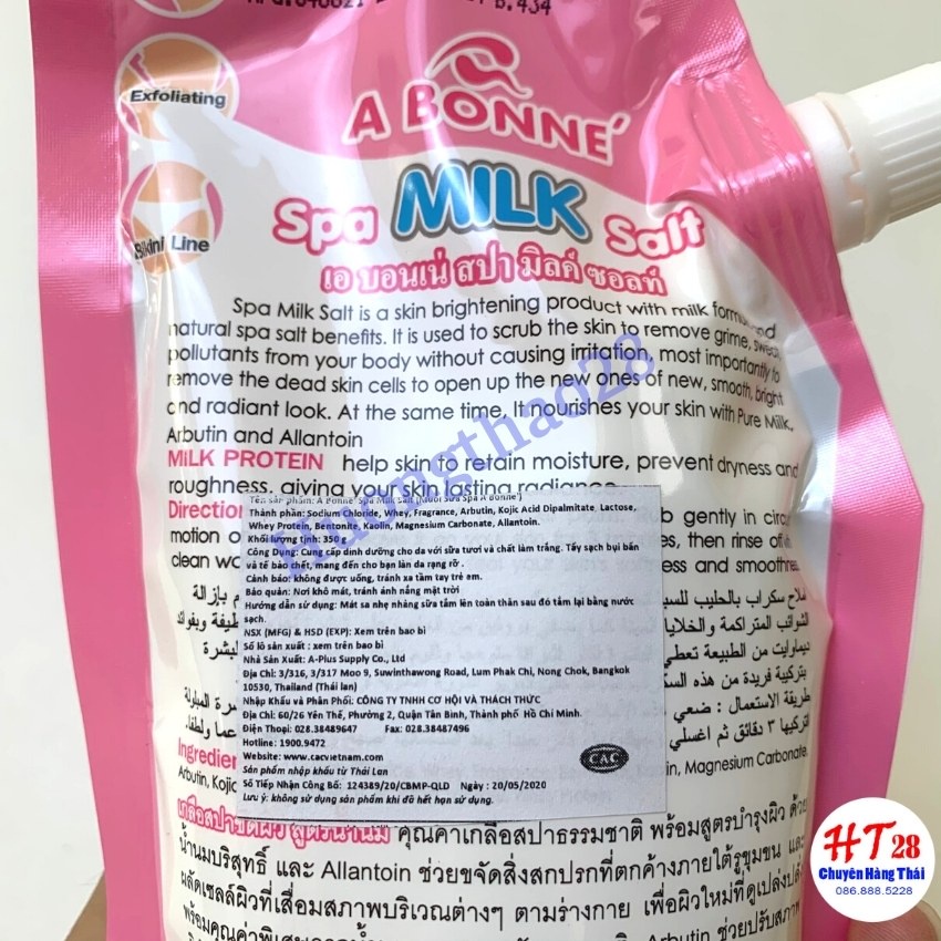 Muối Tắm Sữa Bò Tẩy Tế Bào Chết A Bonne Spa Milk Salt 350g, Muối Tắm Thái Lan - Huongthao28 - ST29