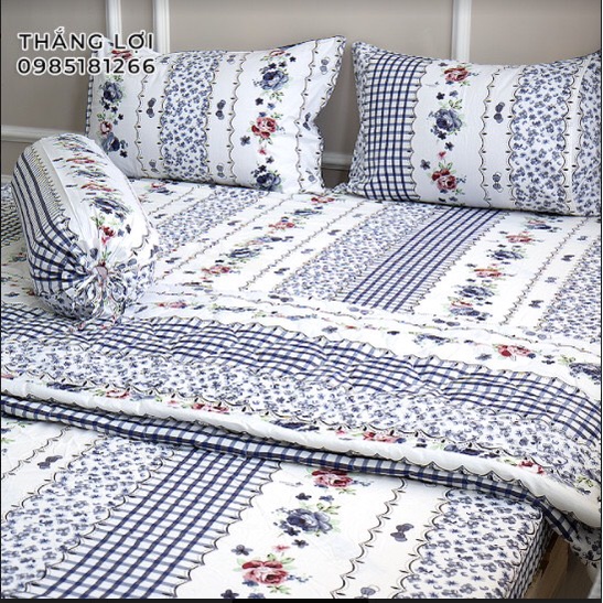 Drap Cotton 100% Thắng Lợi chính hãng Mẫu Nơ xám IN LOGO THẮNG LỢI vệ sinh dễ dàng.