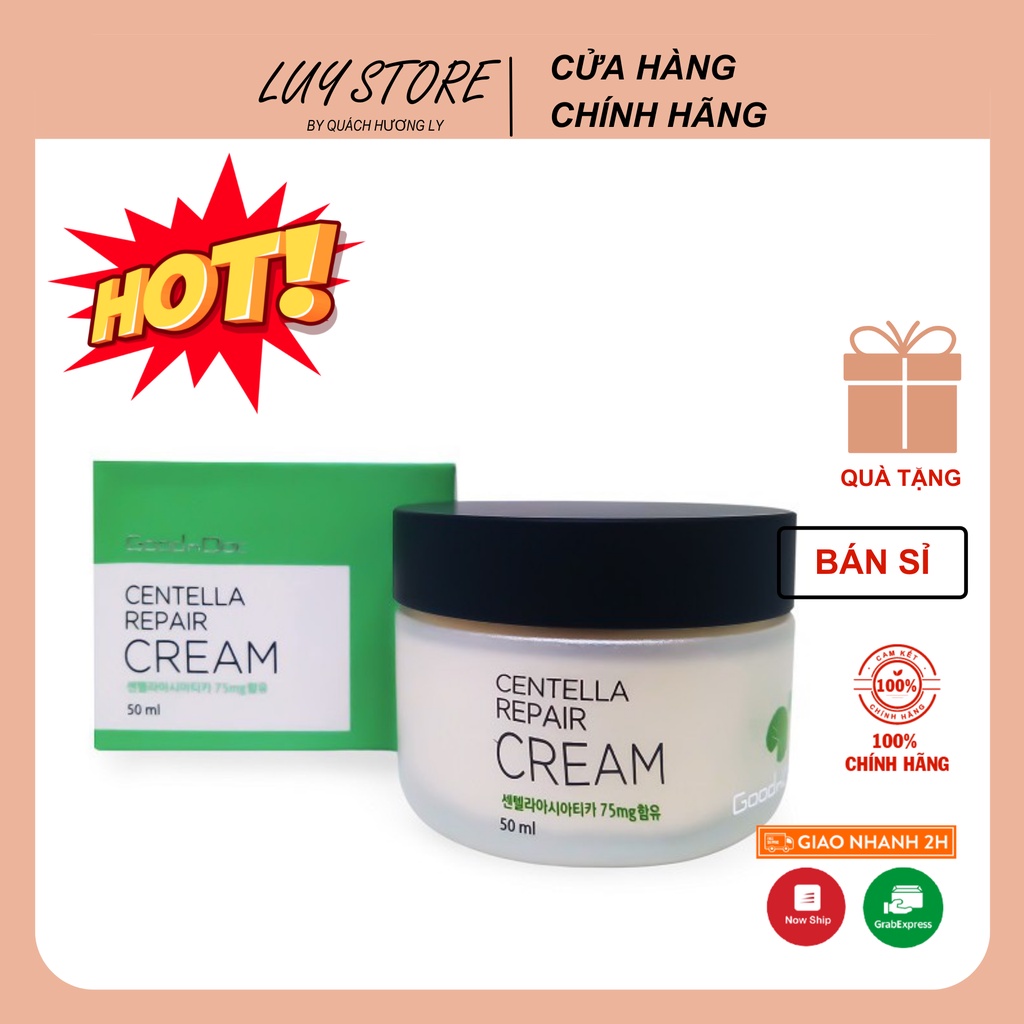 Kem Rau Má Dưỡng Ẩm Phục Hồi Giảm Thâm Nám Trắng Sáng Da Chống Lão Hóa GoodnDoc Centella Repair Cream
