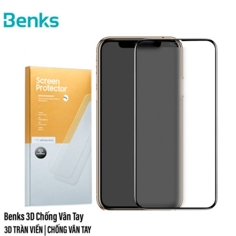 Kính cường lực chính hãng Benks chống bám vân tay cho Iphone 13