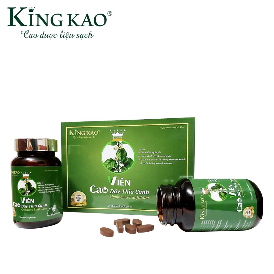 (CAO CẤP) Viên cao dây thìa canh Kingkao - Hạ và ổn định đường huyết, ngăn ngừa biến chứng tiểu đường