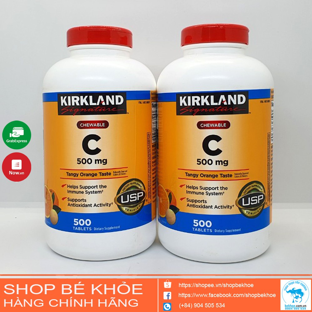 Vitamin C Kirkland - Viên Ngậm Vitamin C 500mg Kirkland Signature Cheweble 500v