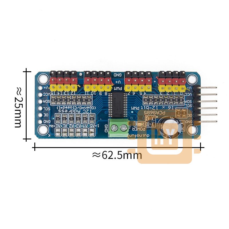 16 Channel 12-bit PWM/Servo Driver-I2C interface PCA9685 module Raspberry pi shield module servo shield