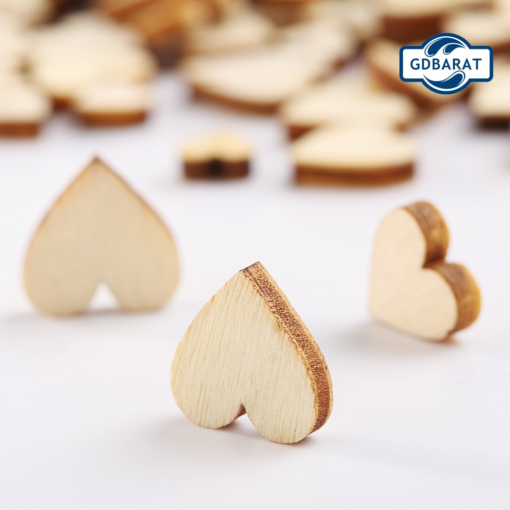 Set 100 Nút Gỗ Hình Trái Tim Nhiều Màu Sắc Dùng Để Trang Trí Diy Tiện Dụng
