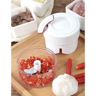 Dụng cụ xay tỏi, ớt, gừng, hành khô - nghiền thực phẩm dây rút mini FOOD CHOPPER