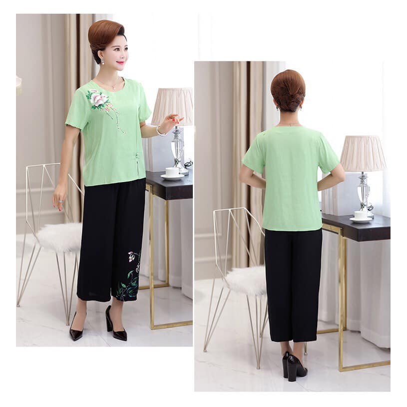 B12574 - Set áo và quần nữ trung tuổi hàng nhập