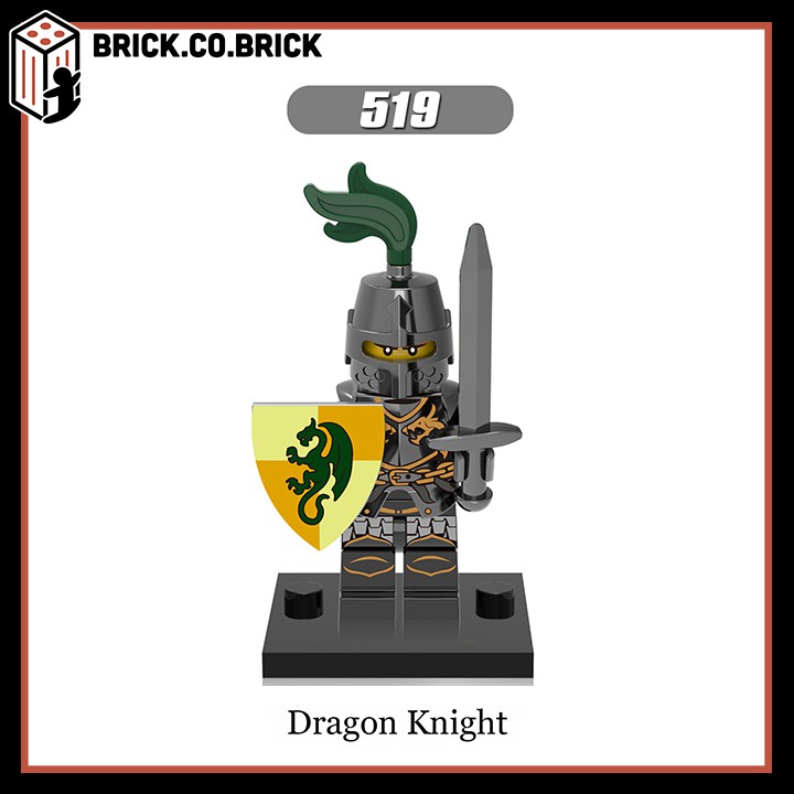 Kingdoms &amp; Castle Lego Lính Trung Cổ Đồ chơi Lắp ráp Minifigure và Nonlego Hiệp sĩ X0148