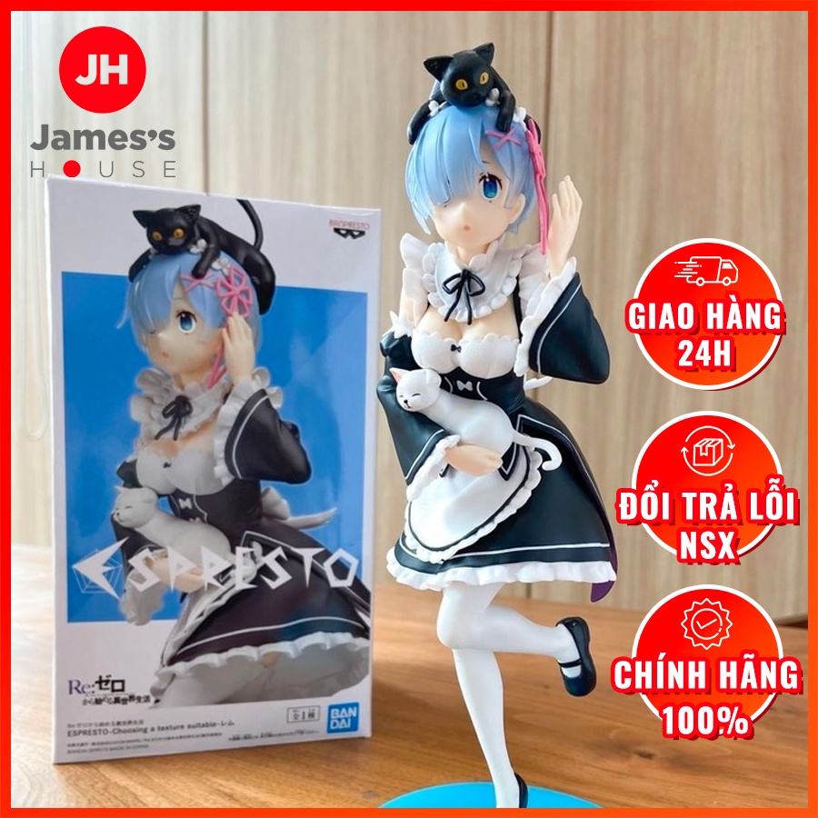 Mô Hình Figure Nhân Vật Anime Re:Zero Rem - Espresto - Choosing a texture suitable, Bandai Spirits, chính hãng Nhật Bản