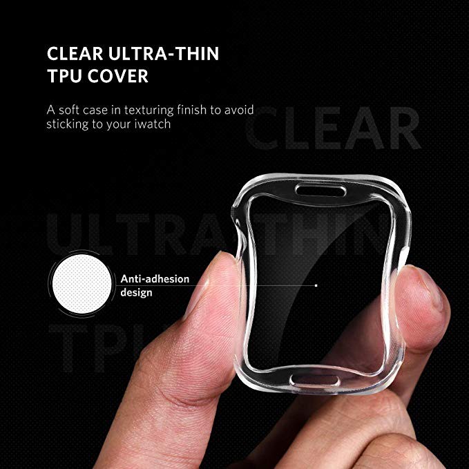 Ốp bảo vệ đồng hồ thông minh bằng TPU trong suốt dành cho Apple Watch Series 7 6 SE 5 4 45mm 41mm 40mm 44mm