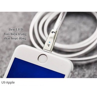 CÁP HOCO U9 IOS 1m2 và 2m CÓ LED - iPhone và iPad