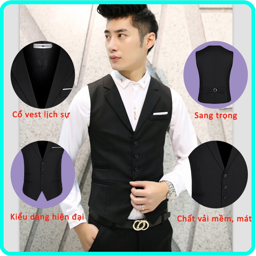 Áo Gile, Áo Gile nam N32 sang trọng lịch lãm, chất liệu mềm, không nhăn, không xù, hàng đặt may tại xưởng.