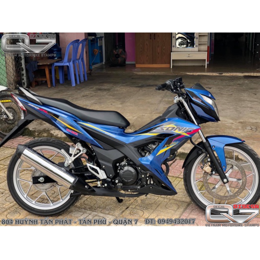 Tem rời sonic 150 xanh đen - decalq7