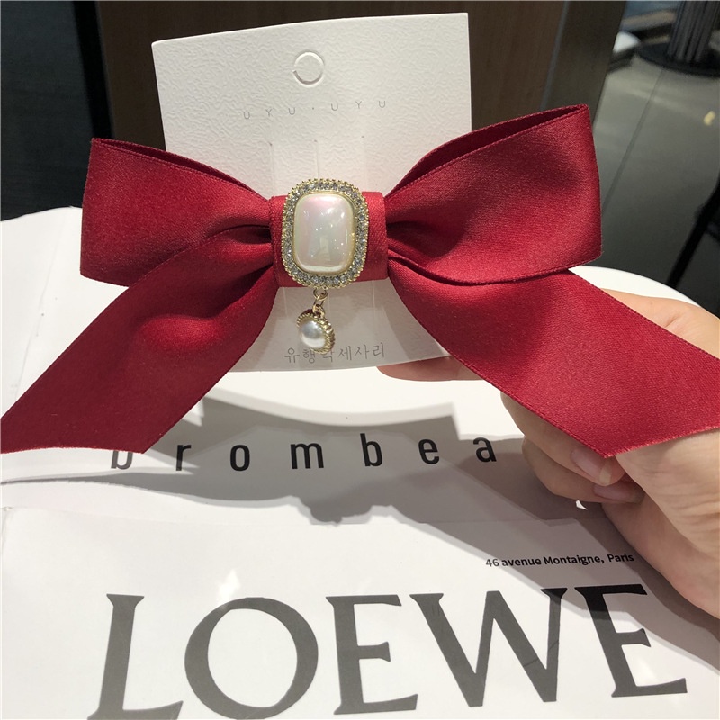 Kẹp Tóc Nơ Đính Ngọc Trai Thời Trang Cho Nữ