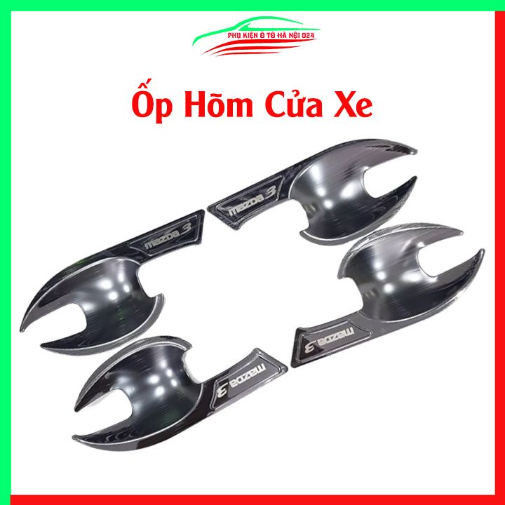 Ốp tay hõm Mazda 3 2015-2019 vân titan chống trầy bảo vệ cửa xe ô tô