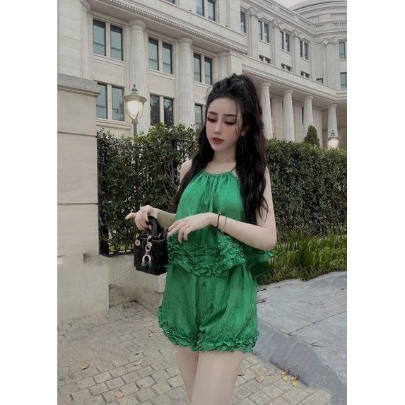 Set bộ áo yếm quần đùi vải đũi alohashop91