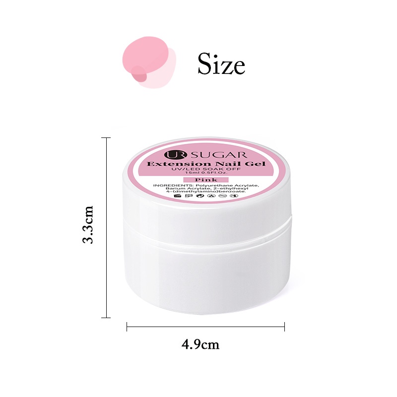 Gel đắp nối móng UR SUGAR nhiều màu sắc tùy chọn 15ml/ Gel sơn móng tay/ Set khuôn đắp móng/ Cọ sơn móng tay tiện lợi