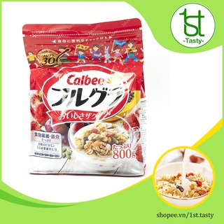 Ngũ cốc dinh dưỡng ăn kiêng Calbee Nhật Bản 800g mix hoa quả sấy khô ăn sáng hỗ trợ giảm cân