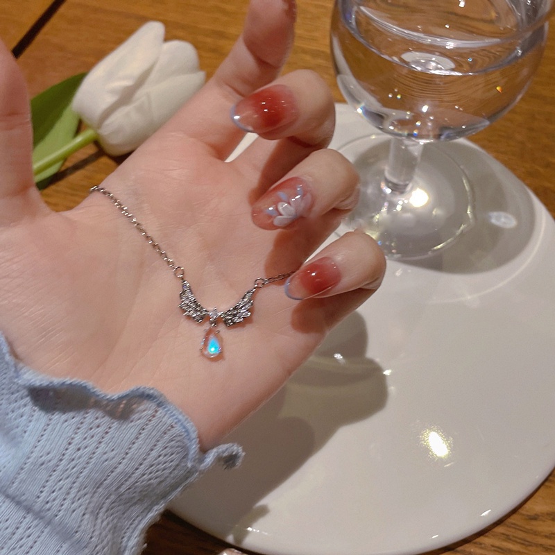 Vòng cổ Mặt Đôi Cánh Thiên Thần Đính Đá Nhiều Màu Thời Trang Cho Nữ