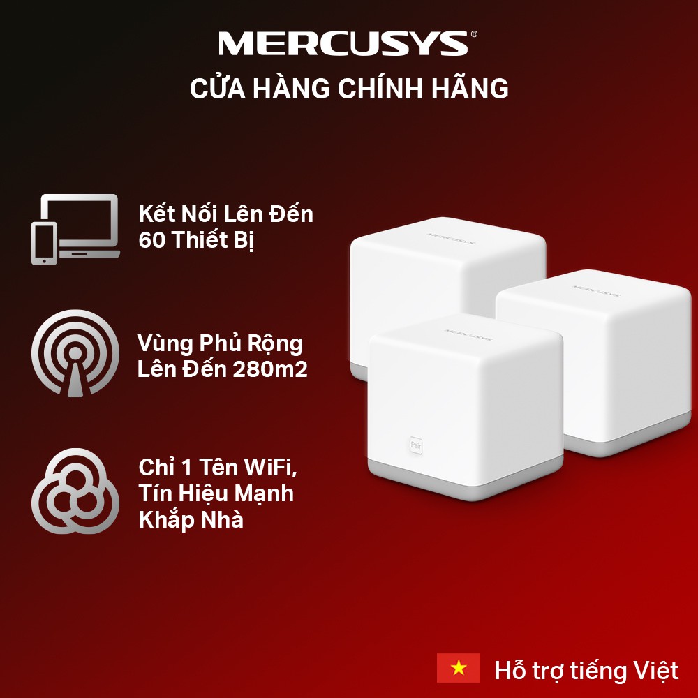 Hệ thống Mesh wifi Mercusys Halo S3(3-pack) ChopperGaming