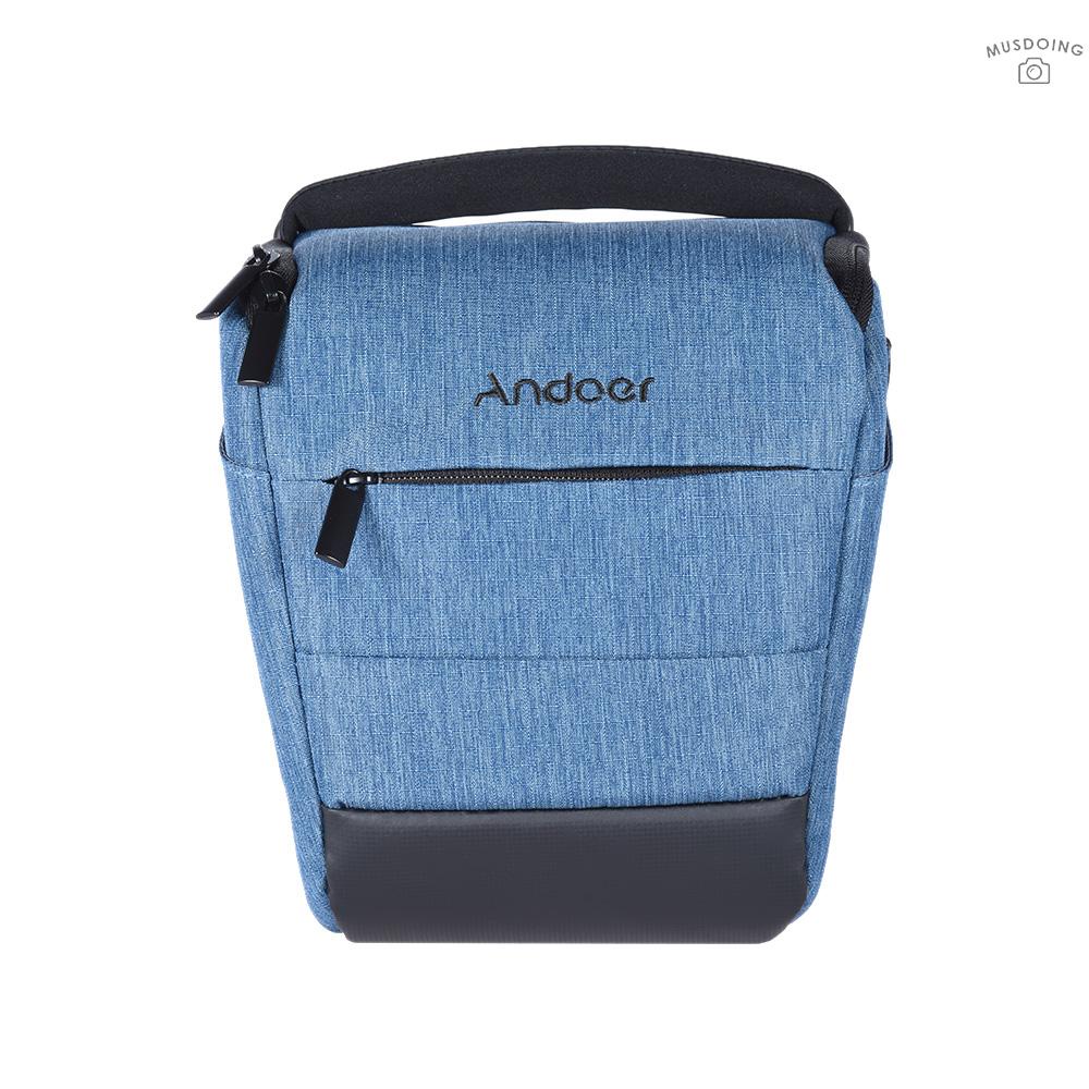 ღ Andoer Portable DSLR Camera Shoulder Bag Sleek Polyester Camera Case for 1 Camera 1 Lens and Small Accessories for Canon Nikon Sony Fujifilm Olympus Panasonic